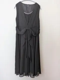 ブラック シフォン スリーブレスドレス　17ABRサイズ