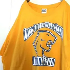 ギルダン クリスプ カントリー高校 Tシャツ XL イエロー 黄色 古着