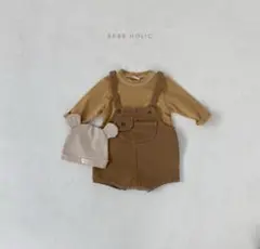 BEBE HOLIC ブラウン オーバーオール 80サイズ　12〜18m