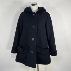 【美品】ピンクハウス/PINK HOUSE コート ジャケット ボア フード 黒