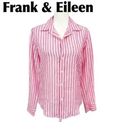 【美品】Frank & Eileen 麻100％ シャツ S ストライプ ピンク