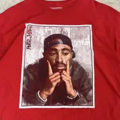 US古着 半袖Tシャツ 2PAC ヒップホップ レッド 2XL