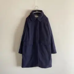 90s~ ヴィンテージ レトロ 古着 シーバイクロエ ロングコート ウール 紺色