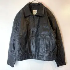 Ms281 古着　レザージャケット　ブラック　黒　90s 本革