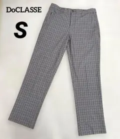 ●美品●ドゥクラッセ●ゴルフパンツ グレー チェック柄 メンズS