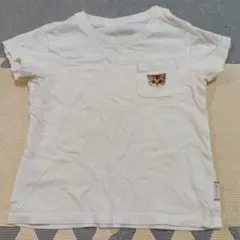 猫　ポケット付き　ホワイト　Tシャツユニクロ　ポールアンドジョー　90