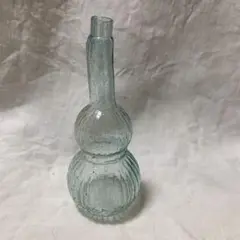 レトロ ガラス瓶 瓢箪型 縦縞模様 希少