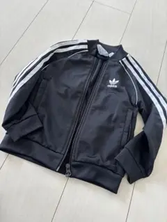 アディダス adidas ブラック ジャケット ストライプ　100cm