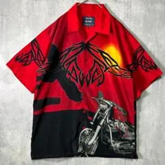 sunset motorcycle chicano shirt red bl