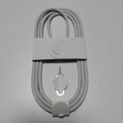 充電ケーブル 白 編み込み素材 SIMツール付き
