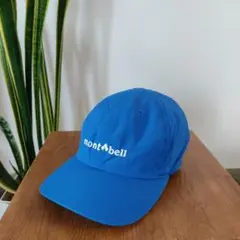 美品mont-bell 青 キャップ　キッズ　O.D.キャップ モンベル帽子