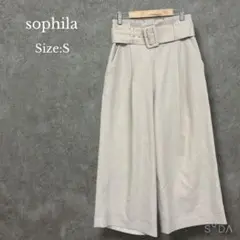 ソフィラ sophila【S】ウエストベルト付き ワイドパンツ ベージュ