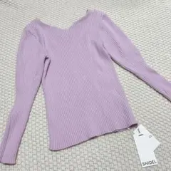 新品♡SNIDEL リブニットトップス ピンク ラベンダー セーター