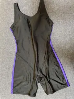 スポーツ用水着 ブラック/パープル タイトフィット