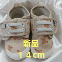 クマ柄 ベビーシューズ 14.0cm