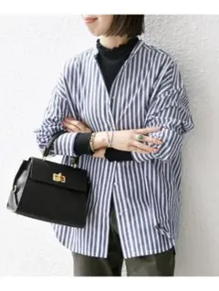 ：SHIPS any:〈洗濯機可能〉REPREVE バンド カラー シャツ