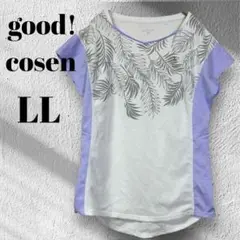 good!gosen　ボタニカル柄ドライ素材ノースリーブTシャツXL◆M3698