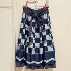 axes femme スカート チェス ブルー 青 紺 サックス ロリィタ