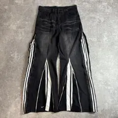 リメイクパンツ 再構築 フレア パッチワーク おしゃれ ワイド vol.82