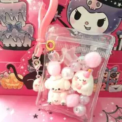 キャンディバックキーホルダー　ハロウィン風　ピンク