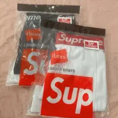 新品 黒と白各1枚 SUPREME ボクサーパンツ Sサイズ