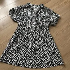 H&M 半袖葉柄シャツワンピース Mサイズ
