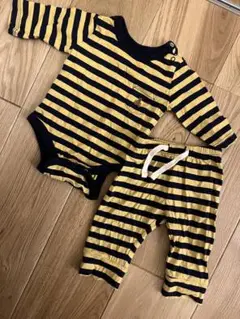 GAP 50cm 0〜3months ボーダーロンパース