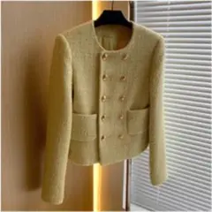 イエローツイード ジャケット ボタン セリーヌ