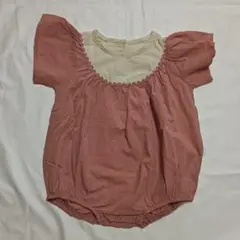 フリル付きピンクロンパース 95cm未満 商品コード：003