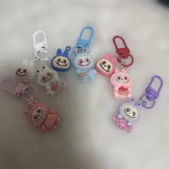 ラブブミニストラップ5個セット顔付き