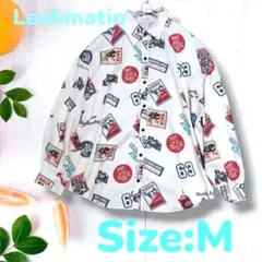 Leahmatin プリント柄シャツ M カジュアル ブラウス　レディース 長袖