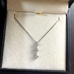 ヴァンドーム青山 3ストーン ネックレス 2WAY プラチナ 0.58ct