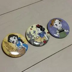 ディズニープリンセス　缶バッジ　ベル　白雪姫　アナ