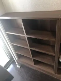【完成品】木目調本棚　ブラウン　茶色　4段
