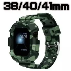 *Apple Watch ベルト 38/40/41mm 緑迷彩 バンド*