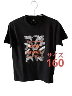 291 新品タグ付き黒 Tシャツ サイズ160