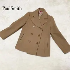 美品 PaulSmith Pコート キャメル ウール ピーコート メルトン