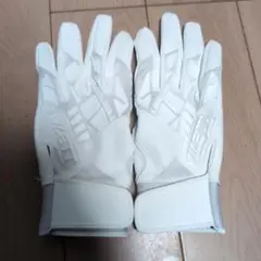 ホワイト バッティング用手袋 合成皮革