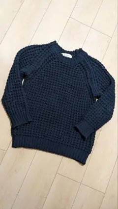 美品 ルシェルブルー ざっくりニット ブラック レディース