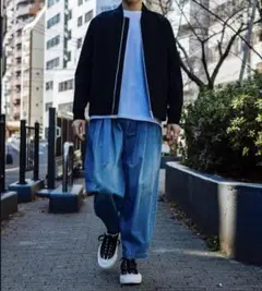 ATTACHMENT 11OZ DENIM WIDE TAPERED PANTS