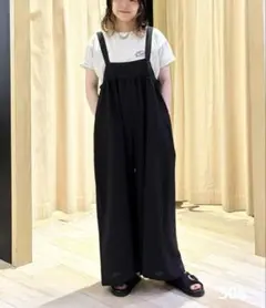 新品未使用　レプシィム　今期　完売品リネンライクドライサロペット　黒