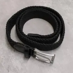 ブラック編み込みベルト