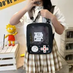 658△12 痛リュック バッグ ブラック ストラップ付 推し活 カスタマイズ