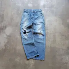 Blue Blue ダブルニーペインターパンツ ダメージ W28