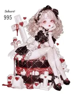 《No.995》オリジナル人物ステッカー 女の子 シール ステッカー