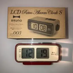 BRUNO 置き時計　電波時計　レッド 楽天市場】電波時計 LCDレトロ アラーム クロック S BRUNO