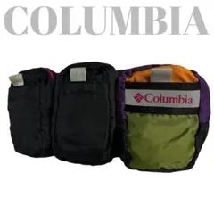 【良品】Columbia ボディバッグ×ウエストポーチ　ブラック黒×緑×紫172