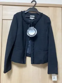 grove ノーカラージャケット S ネイビー　ツイード　WORLD 新品　タグ