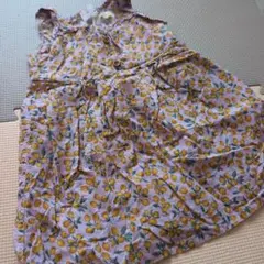 レモン柄　ノースリーブワンピース