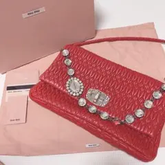 極美品! miumiu ミュウミュウ クリスタルナッパ マテラッセ バッグ